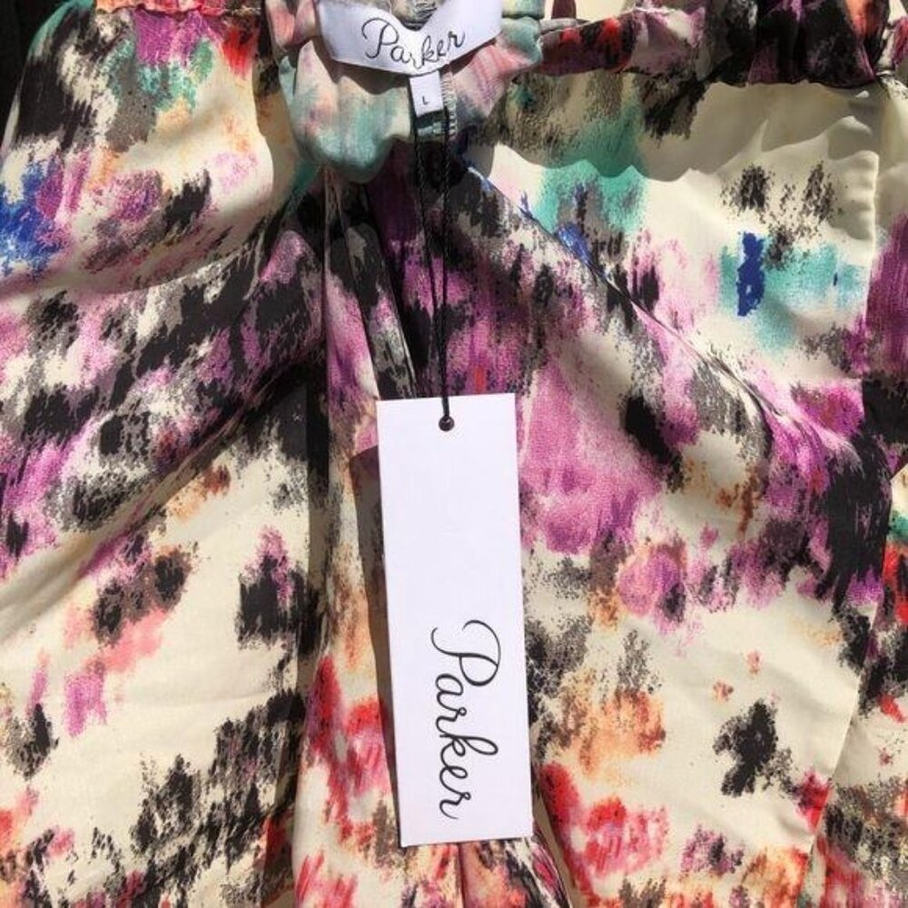 NWT Parker Large Romper Jumpsuit Sleeveless Watercolor Oasis Scout Shorts Mini - Picture 12 of 12